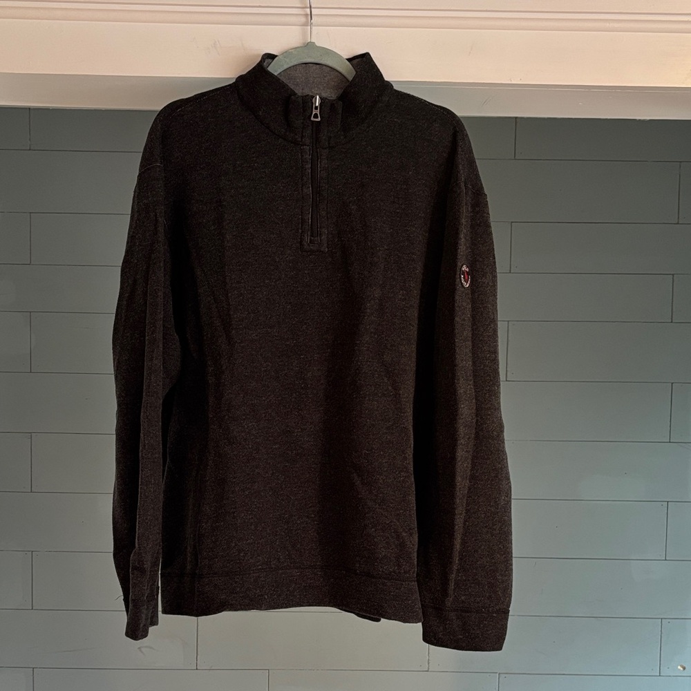 Polo Ralph Lauren Reversible Estate-Rib Pullover in Heather/Navy